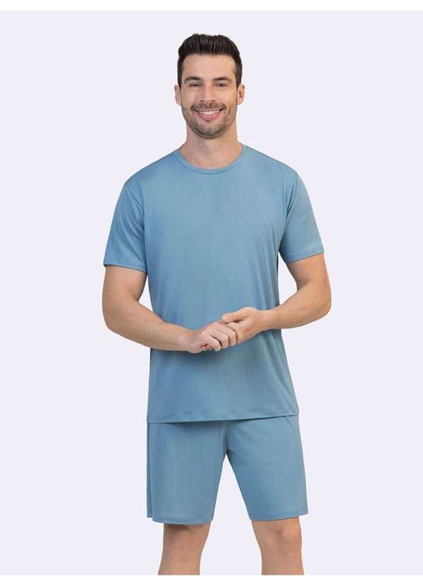 Veggi - Pijama Manga Curta Masculino Azul