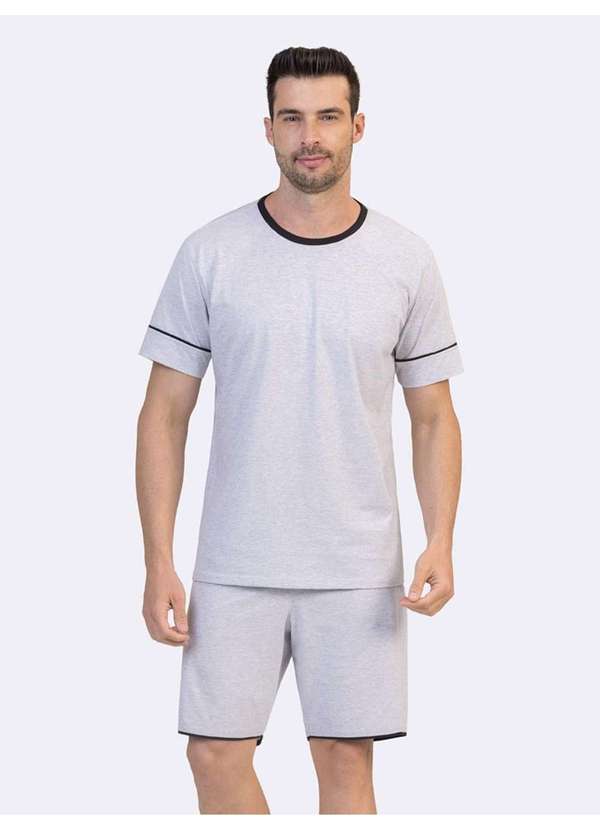 Veggi - Pijama Manga Curta Masculino Cinza