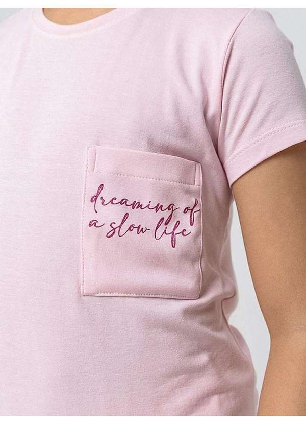 Veggi - Pijama Manga Curta Infantil Corações Ao Sol Rosa 3