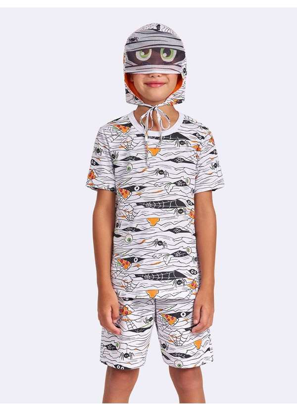 Veggi - Pijama Manga Curta Montros Múmia Branco