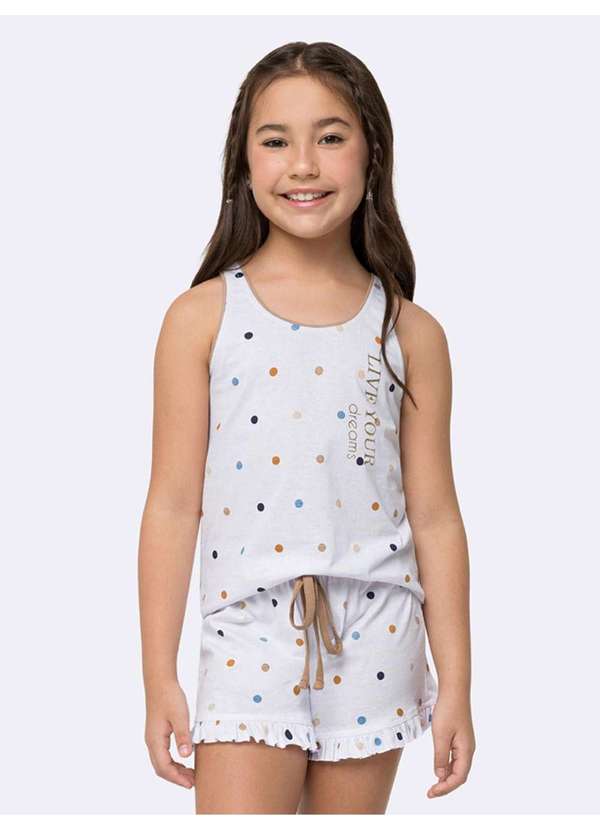 Veggi - Pijama Regata Infantil Raízes do Sol Branco