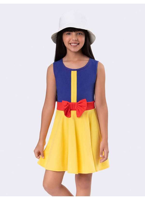 Veggi - Camisola Regata Princesa com Laço Amarelo