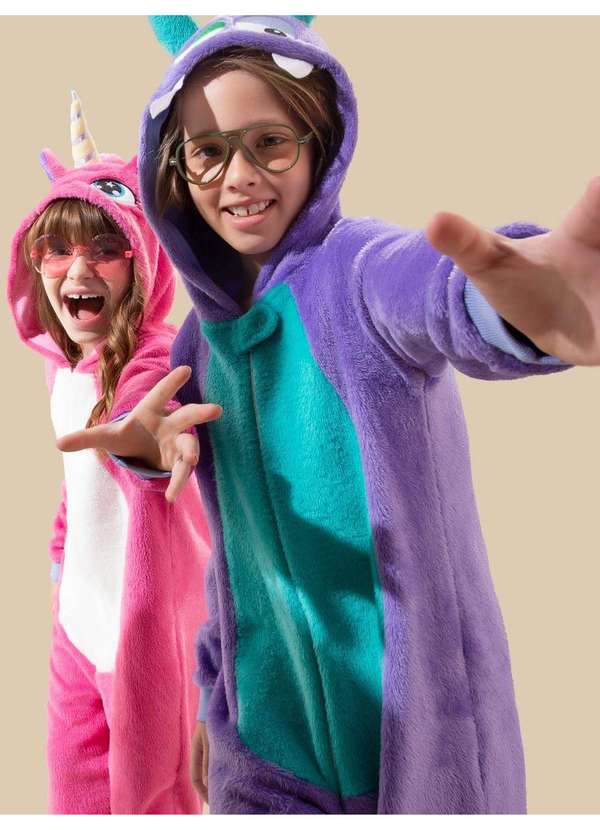 Veggi - Macacão Manga Longa Infantil Monstro Roxo