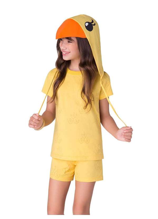 Veggi - Pijama Manga Curta com Capuz - Passarinho Amarelo 2