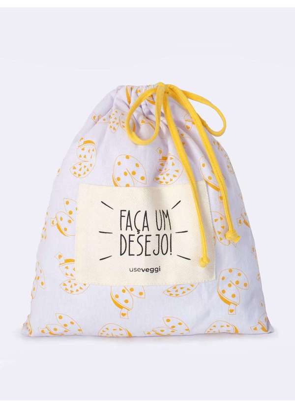 Veggi - Pijama Manga Curta Infantil Amarelo Faça um Desejo Branco