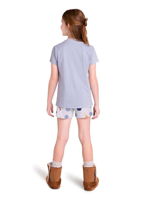 Veggi - Pijama Manga Curta Infantil Feline Cinza 2