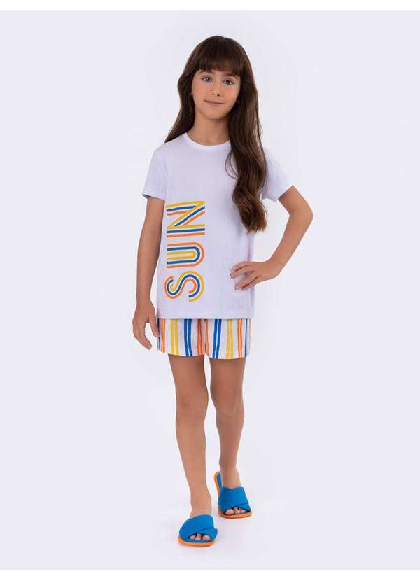 Veggi - Pijama Manga Curta Infantil Sun Branco 2