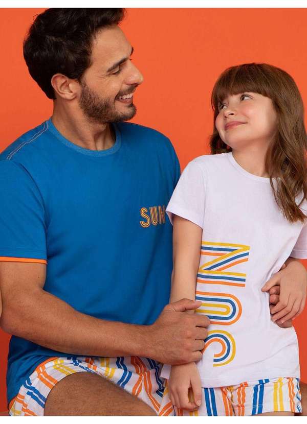 Veggi - Pijama Manga Curta Infantil Sun Branco 4