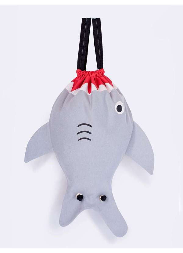 Veggi - Pijama Manga Curta Infantil Tubarão com Mochila Azul