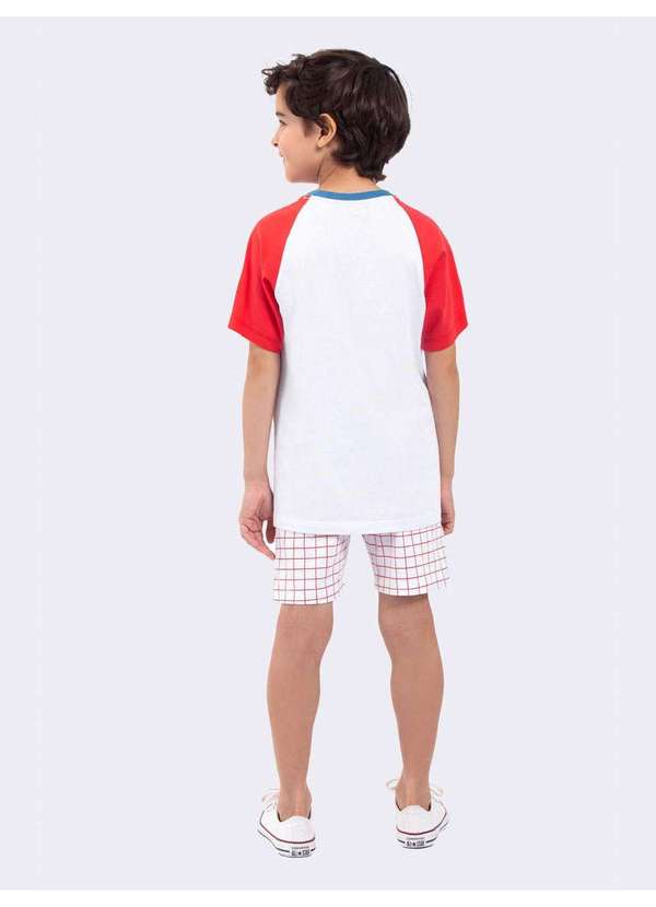 Veggi - Pijama Manga Curta Masculino Infantil Bear Hug Branco 3