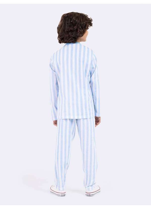 Veggi - Pijama Manga Longa Infantil Masculino Turma da Bia Festa Azul