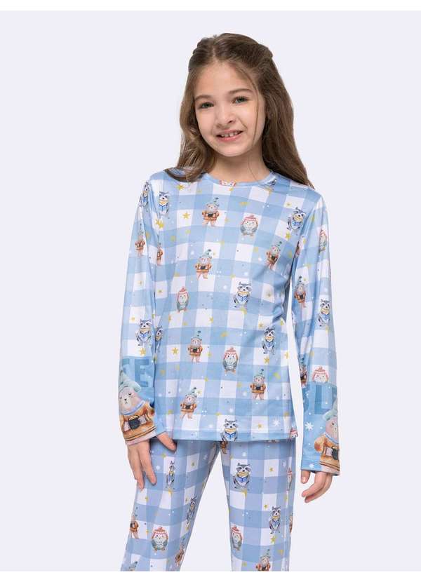 Veggi - Pijama Manga Longa Infantil Azul