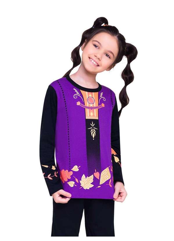 Veggi - Pijama Manga Longa Princesa da Neve Preto