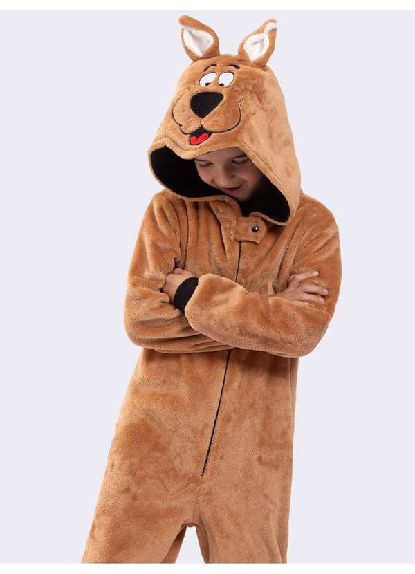 Veggi - Macacão com Capuz Scooby-Doo Unissex Marrom