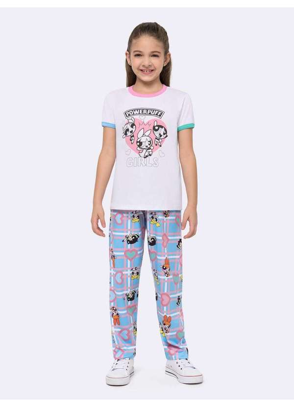Veggi - Pijama Infantil Meninas Superpoderosas para Colorir com Kit de Ca Branco 2