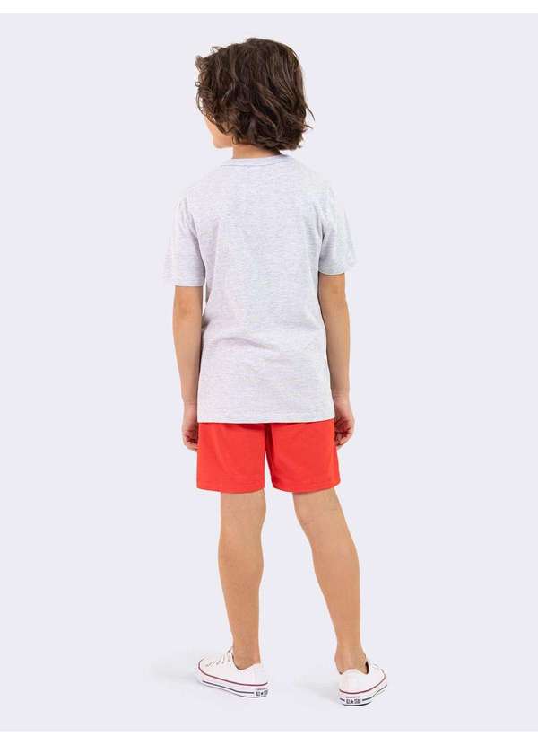 Veggi - Pijama Manga Curta Infantil Masculino Ciborgue e Robin Jovens Tit Cinza 3