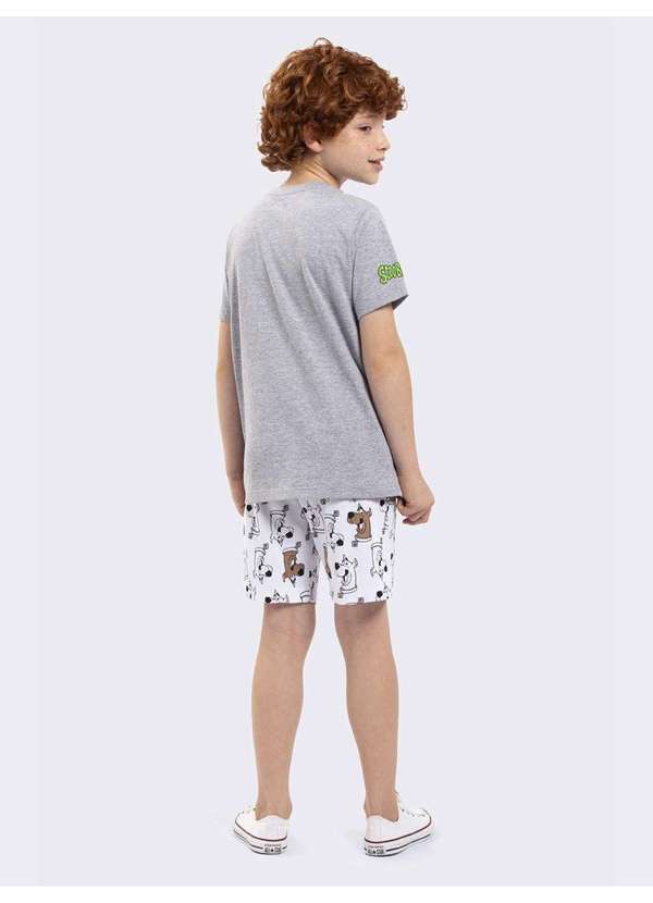Veggi - Pijama Manga Curta Infantil Masculino Scooby-Doo Cinza 3