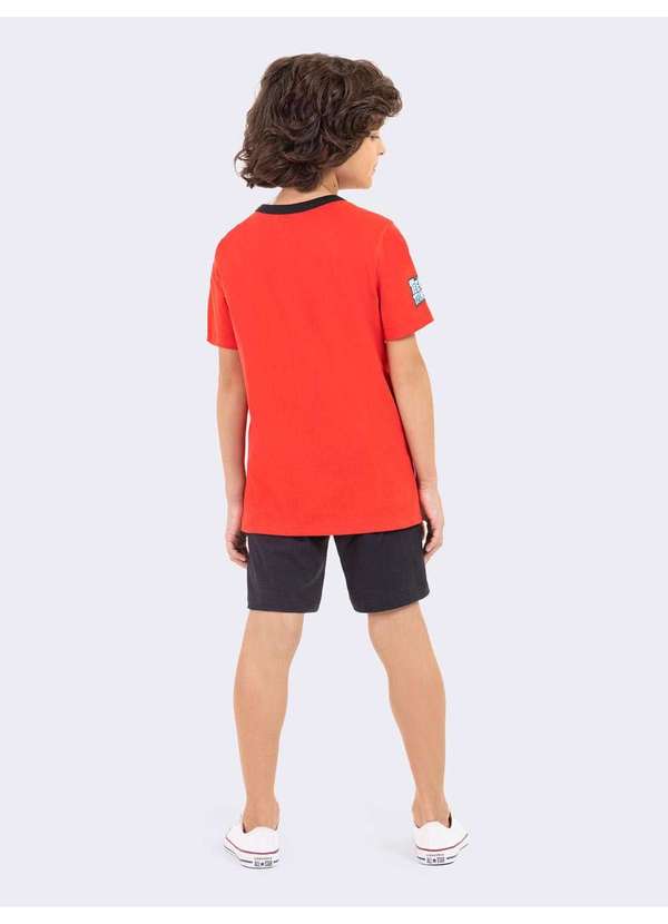 Veggi - Pijama Manga Curta Infantil Masculino Jovens Titãs Vermelho