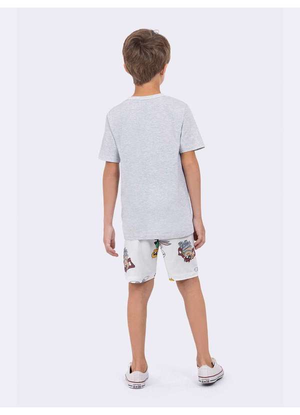 Veggi - Pijama Manga Curta Infantil Masculino Perna Longa Cinza 3