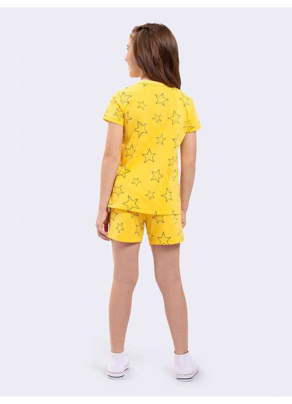 Veggi - Pijama Manga Curta Infantil Tom And Jerry Bons Sonhos Amarelo