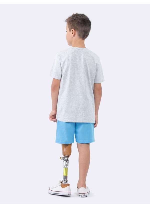 Veggi - Pijama Manga Curta Masculino Infantil Hogwarts Cinza