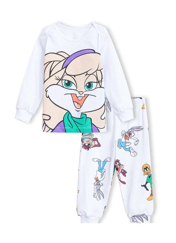Veggi - Pijama Manga Longa Bebê Lola Bunny Branco