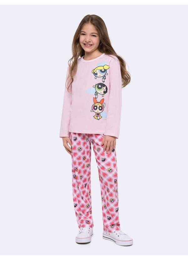 Veggi - Pijama Manga Longa Infantil as Meninas Superpoderosas Rosa 2