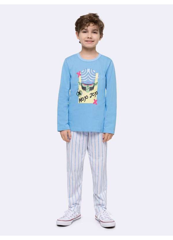 Veggi - Pijama Manga Longa Masculino Infantil Mojo Jojo Azul 2