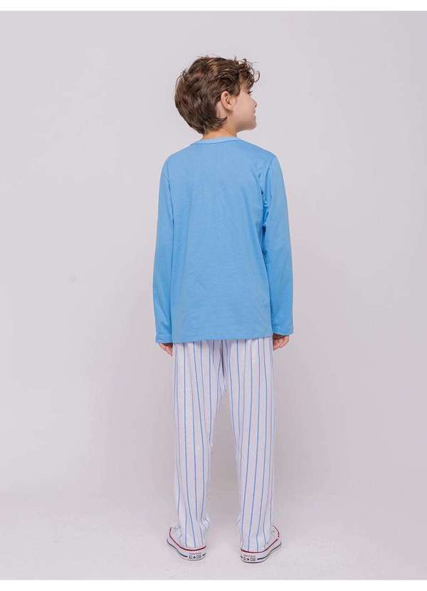 Veggi - Pijama Manga Longa Masculino Infantil Mojo Jojo Azul 3