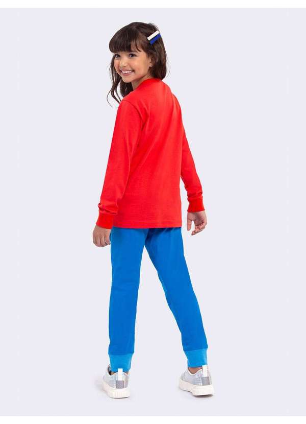 Veggi - Pijama Manga Longa Slimfit Mulher Maravilha Vermelho 3