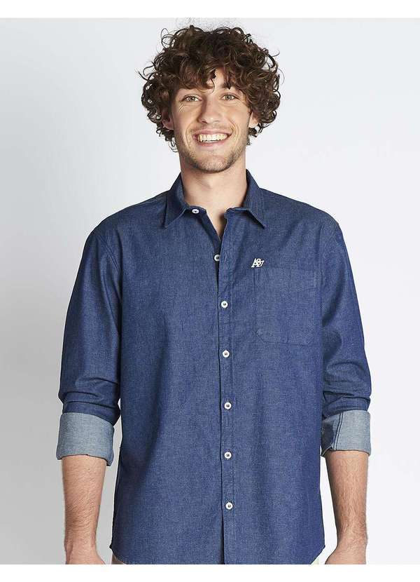 Aeropostale - Camisa Manga Longa Masculino Aeropostale - Blue Jeans