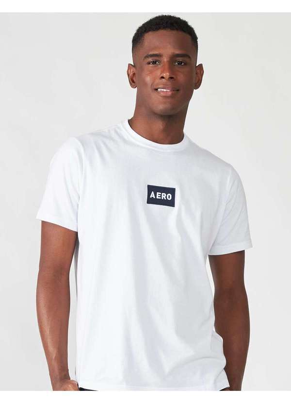 Aeropostale - Camiseta Manga Curta Masculina Bordada Aéropostale - Branco