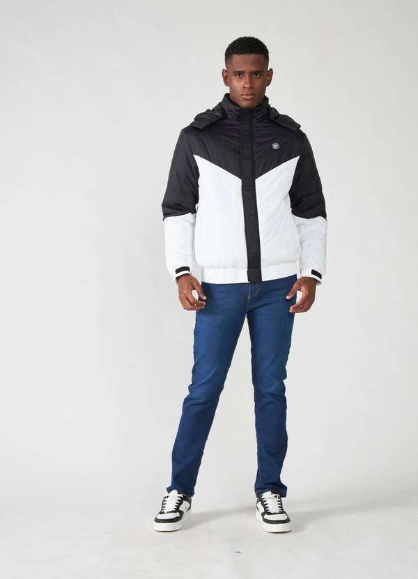 Aeropostale - Jaqueta Masculina Aéropostale - Preto/Branco