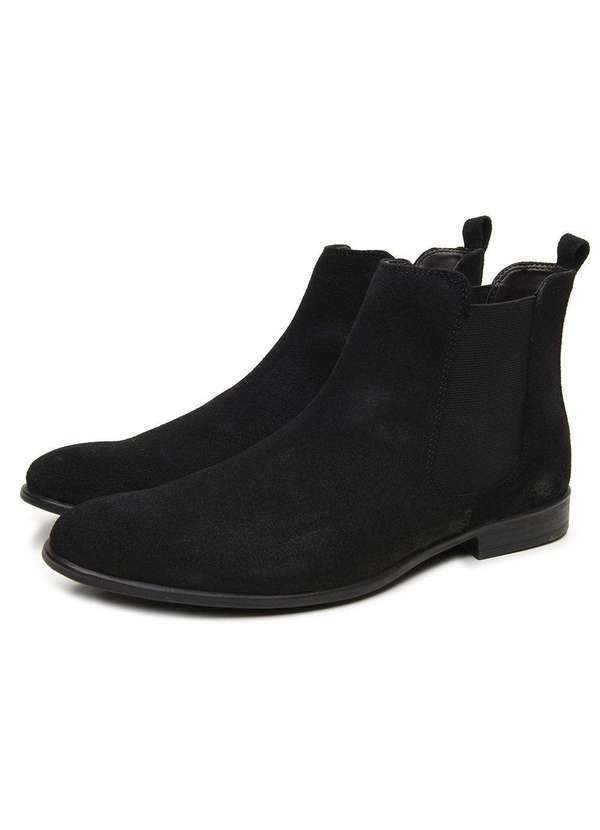 Manutt - Bota Chelsea em Couro Masculina Argentina Clássica Preto