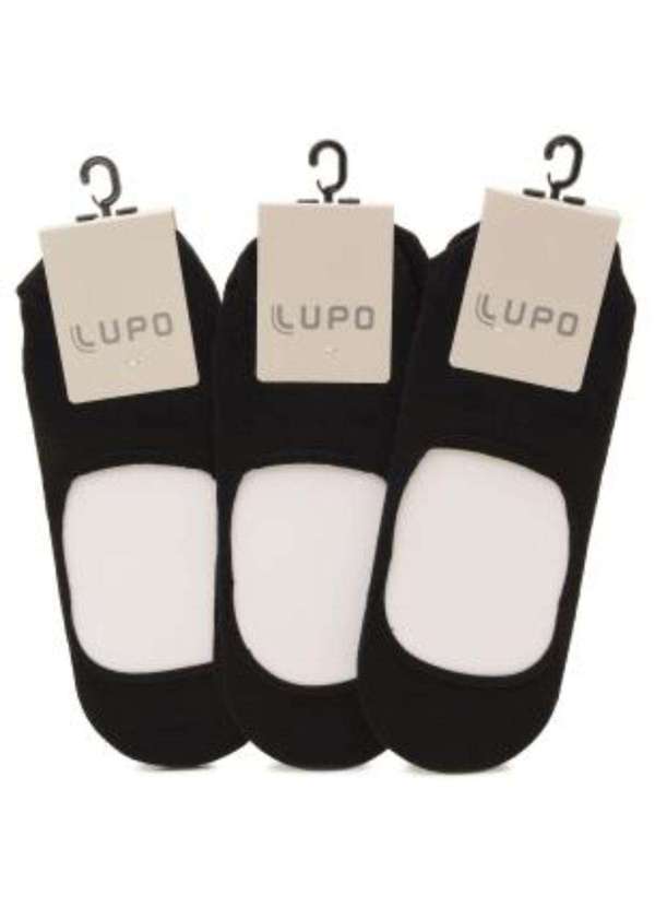 Berganno - Kit Presente 3 Meias Super Invisível Lupo Preto Preto
