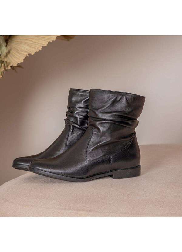 Berganno - Bota Social Feminina em Couro Preto Milly Preto 3