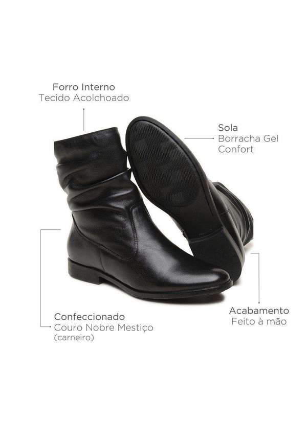 Berganno - Bota Social Feminina em Couro Preto Milly Preto 4