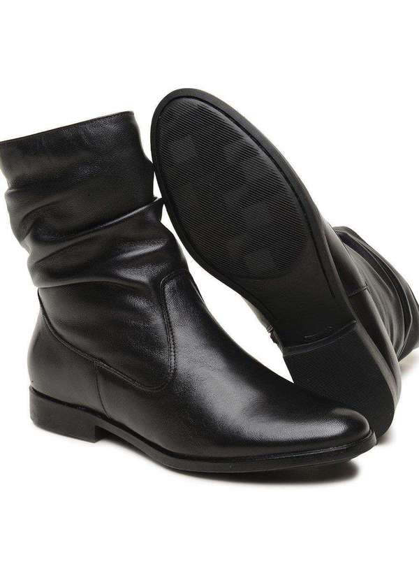 Berganno - Bota Social Feminina em Couro Preto Milly Preto 5