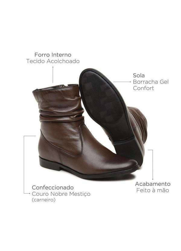 Berganno - Kit Ideal Feminino para Uso Diário-Botas Elegantes em Couro Pinhão+Pinhão 2