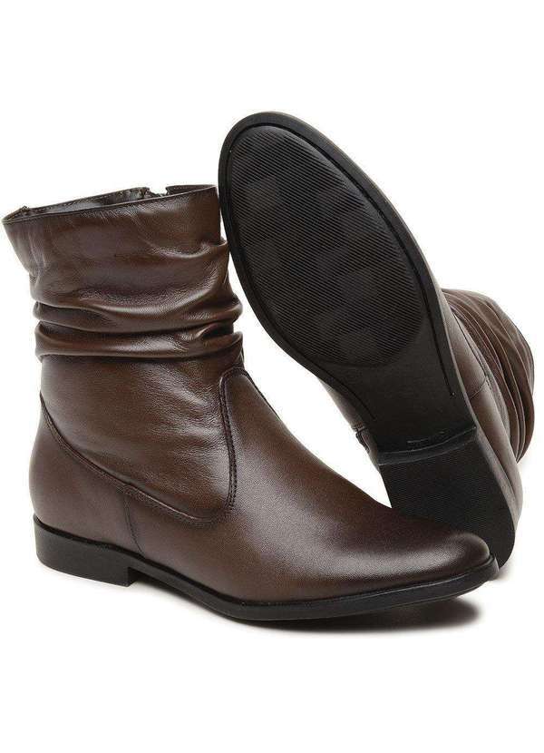 Berganno - Kit Ideal Feminino para Uso Diário-Botas Elegantes em Couro Pinhão+Pinhão 3