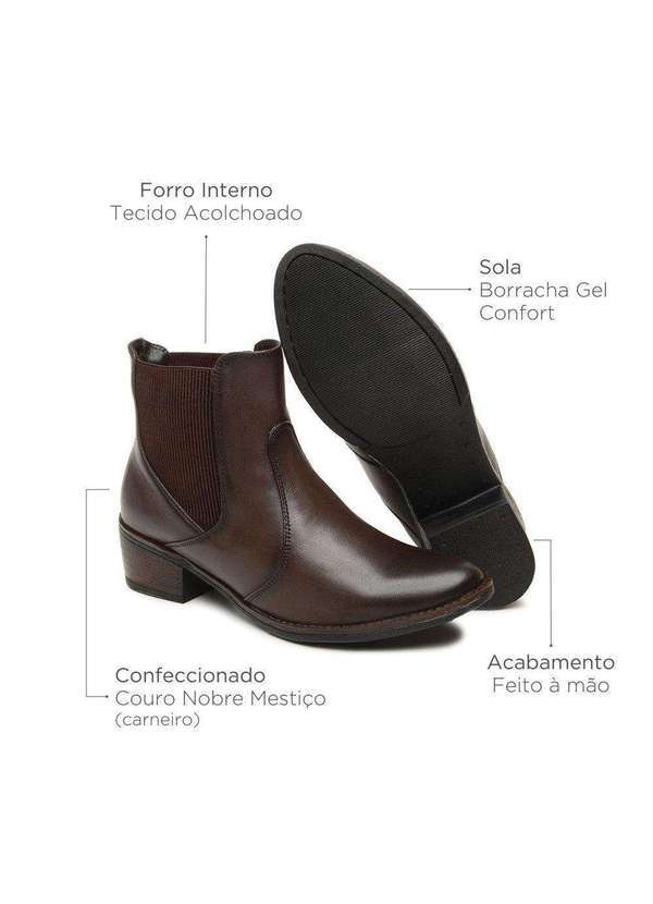 Berganno - Kit Ideal Feminino para Uso Diário-Botas Elegantes em Couro Pinhão+Pinhão 7