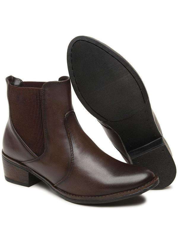 Berganno - Kit Ideal Feminino para Uso Diário-Botas Elegantes em Couro Pinhão+Pinhão 8