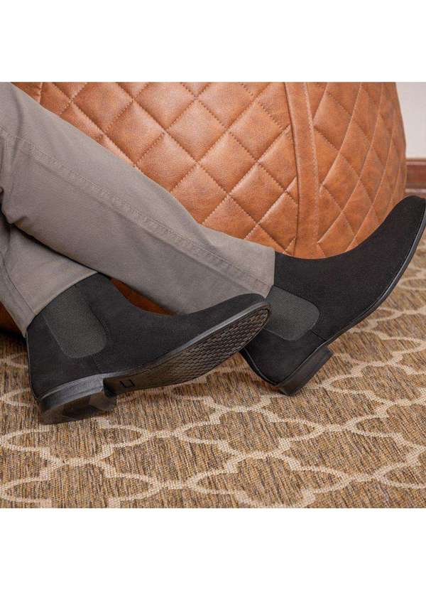 Berganno - Bota Masculina de Camurça Chelsea Preto Preto 3