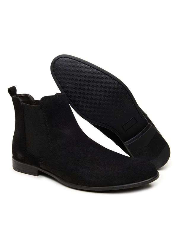 Berganno - Bota Masculina de Camurça Chelsea Preto Preto 5