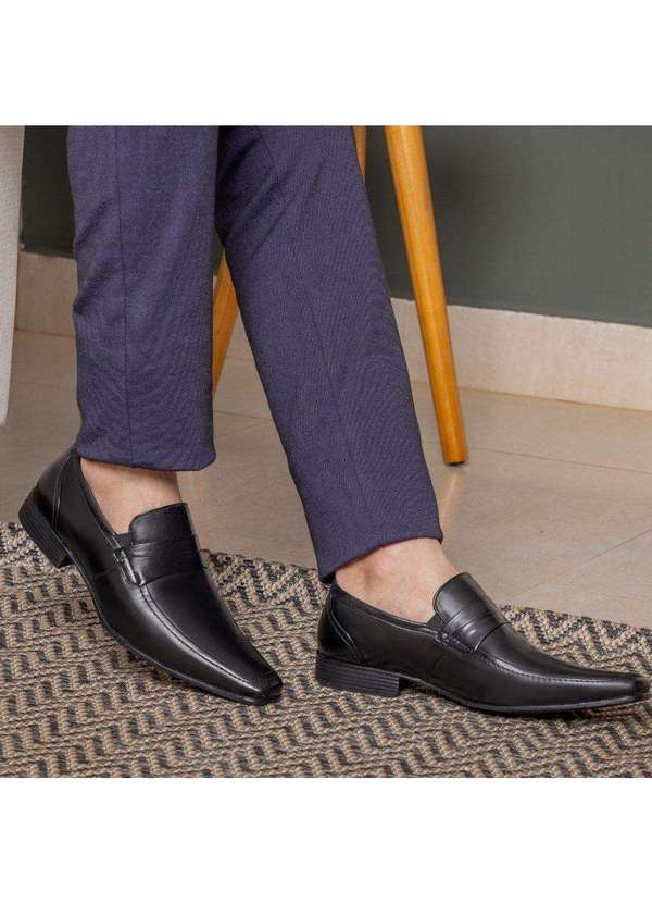 Berganno - Sapato Social Masculino em Couro Preto Etios Preto 3