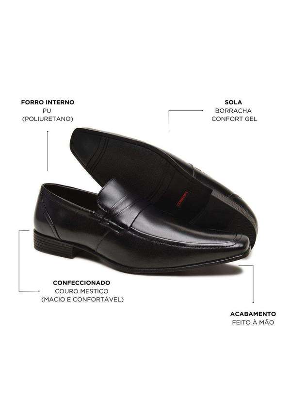 Berganno - Sapato Social Masculino em Couro Preto Etios Preto 4