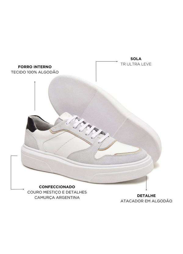 Berganno - Kit Tênis Masculino Social e Casual Esporte e Lazer Trabalho Branco+Pinhão 2
