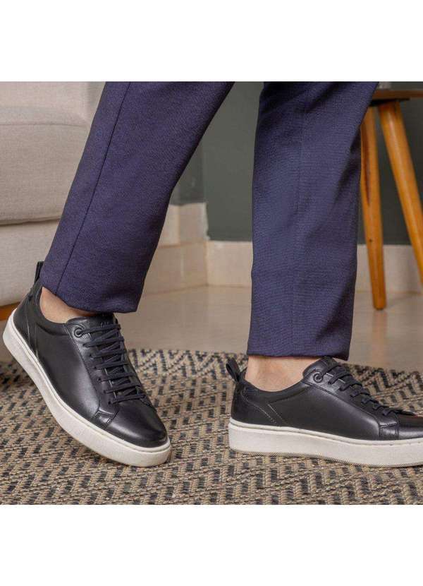 Berganno - Kit Tênis Masculino Social e Casual Esporte e Lazer Trabalho Preto+Preto 6