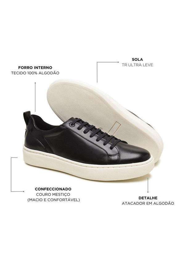 Berganno - Kit Tênis Masculino Social e Casual Esporte e Lazer Trabalho Preto+Preto 7
