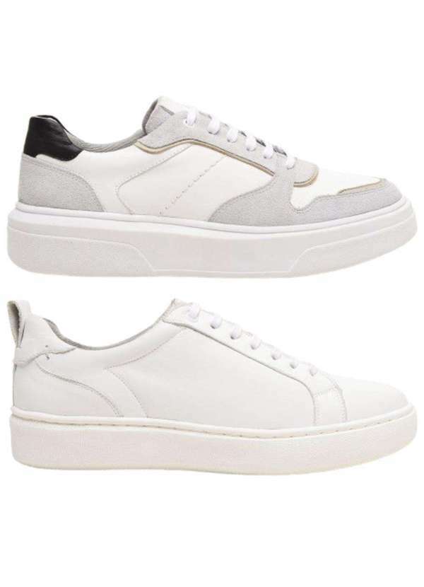 Berganno - Kit Tênis Masculino Social e Casual Esporte e Lazer Trabalho Branco+Branco
